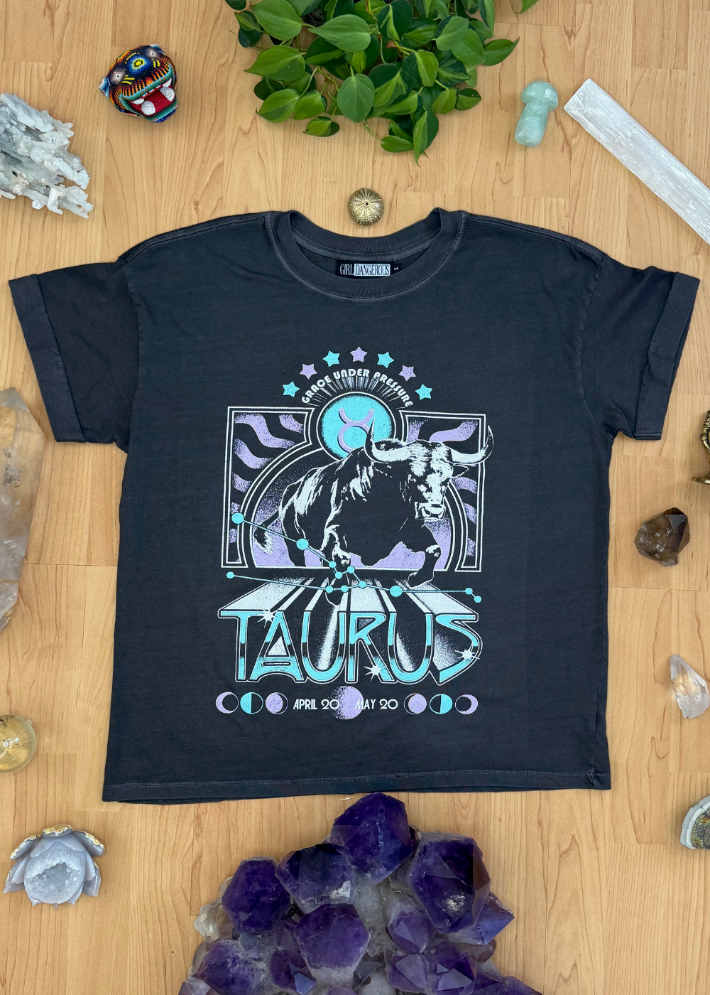 Taurus Reunion Tour Vintage Black Boyfriend Tee