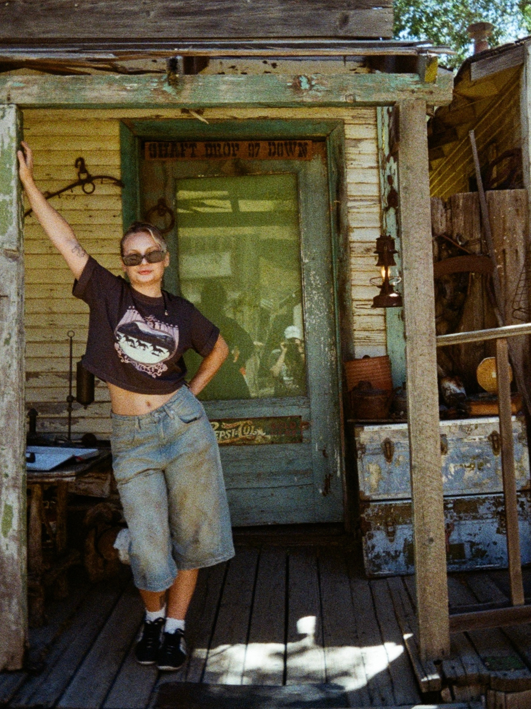 Live Wild & Free Vintage Black Cropped Boyfriend Tee