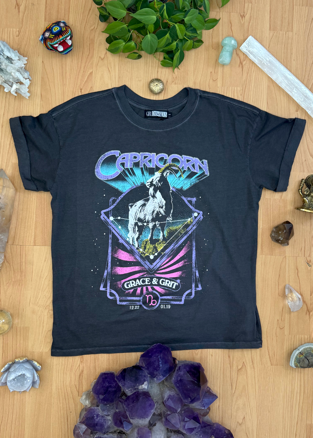 Capricorn Reunion Tour Vintage Black Boyfriend Tee
