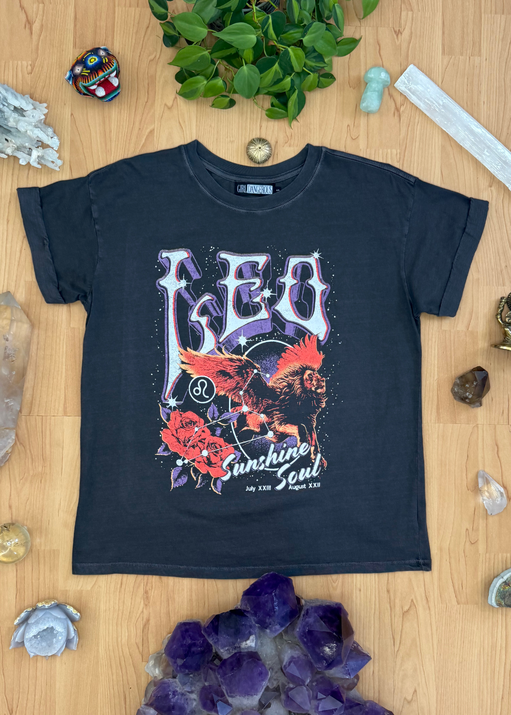 Leo Reunion Tour Vintage Black Boyfriend Tee