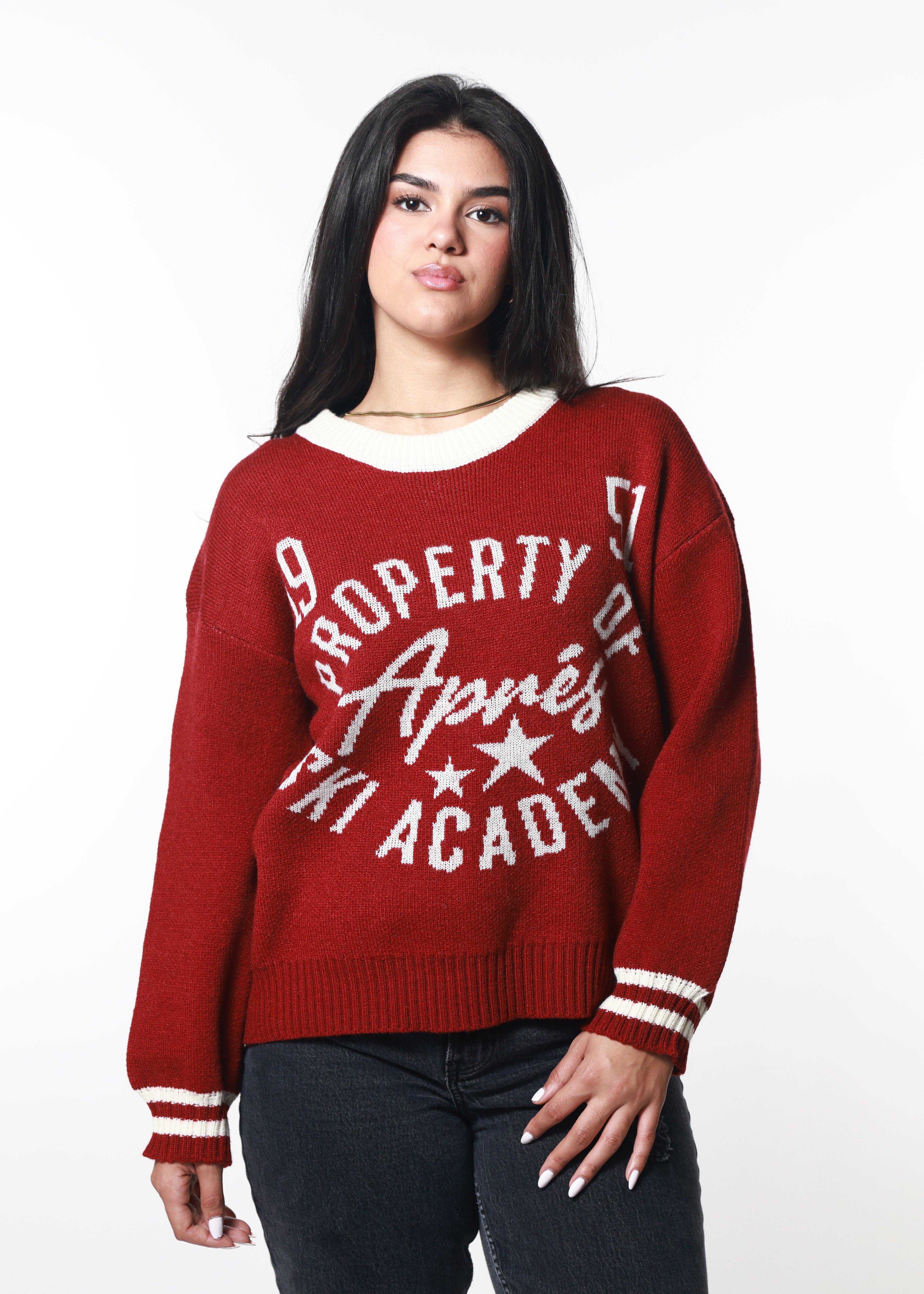 Aprés Ski Academy Dark Pink Oversized Sweater