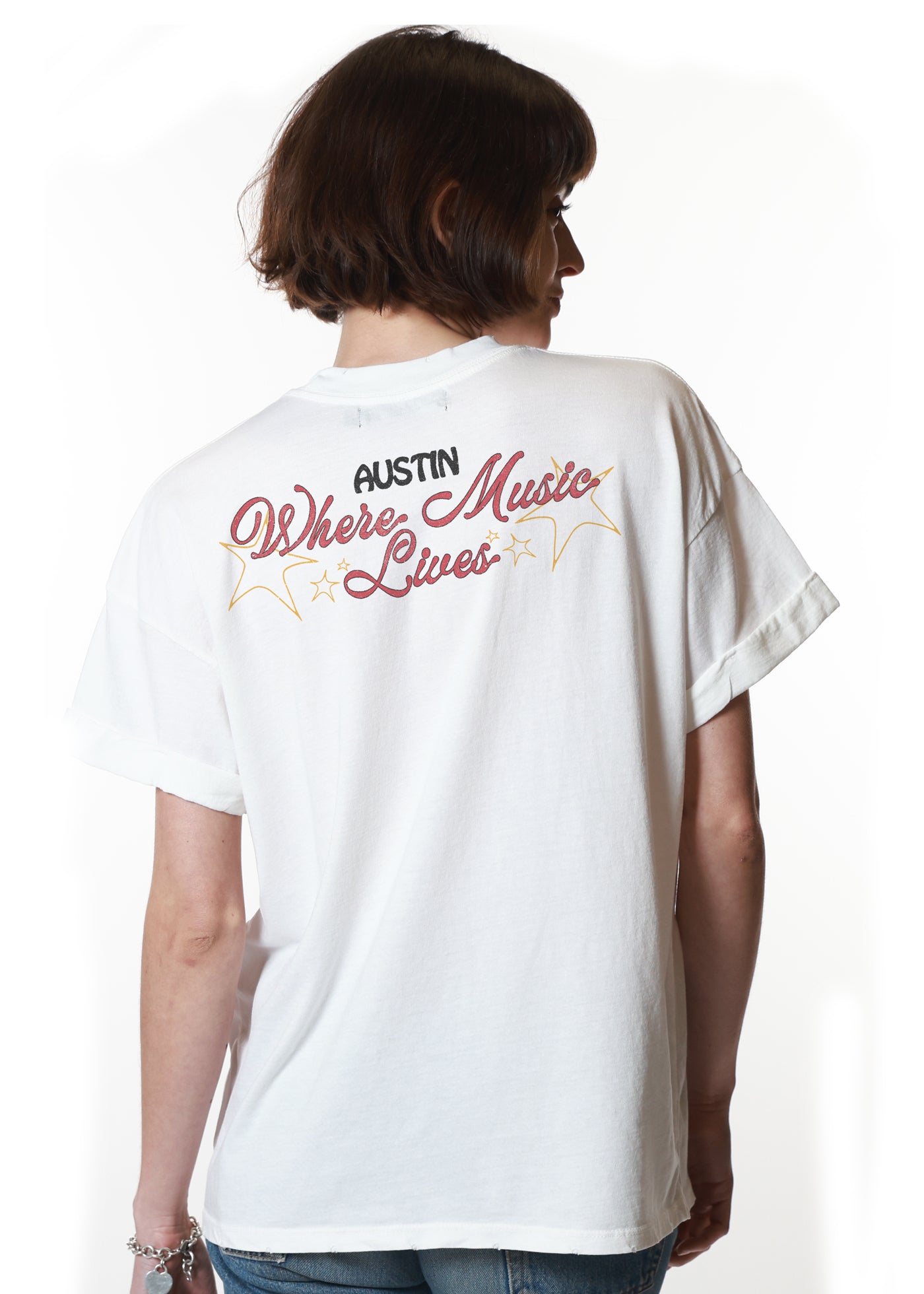 Austin Vintage White Boyfriend Tee