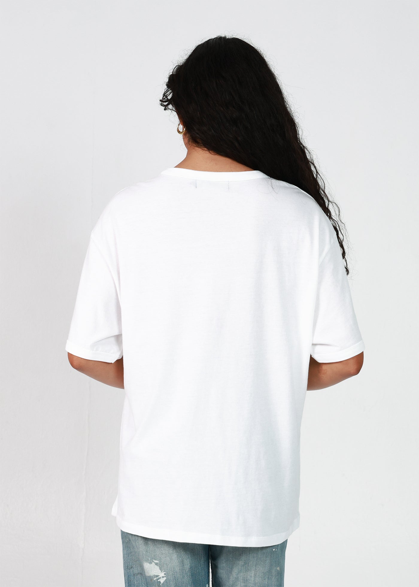 Big Sur White Two Stripe Relaxed Fit Ringer