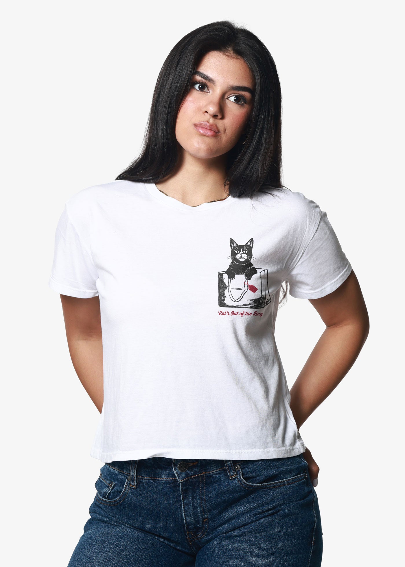 Cat's Out of the Bag Vintage White Classic Tee