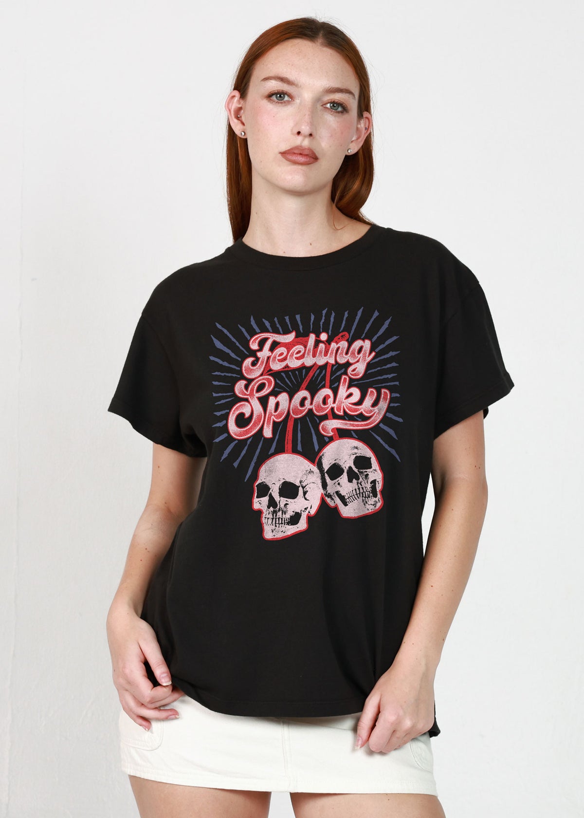 Feeling Spooky Faded Black Vintage Tee