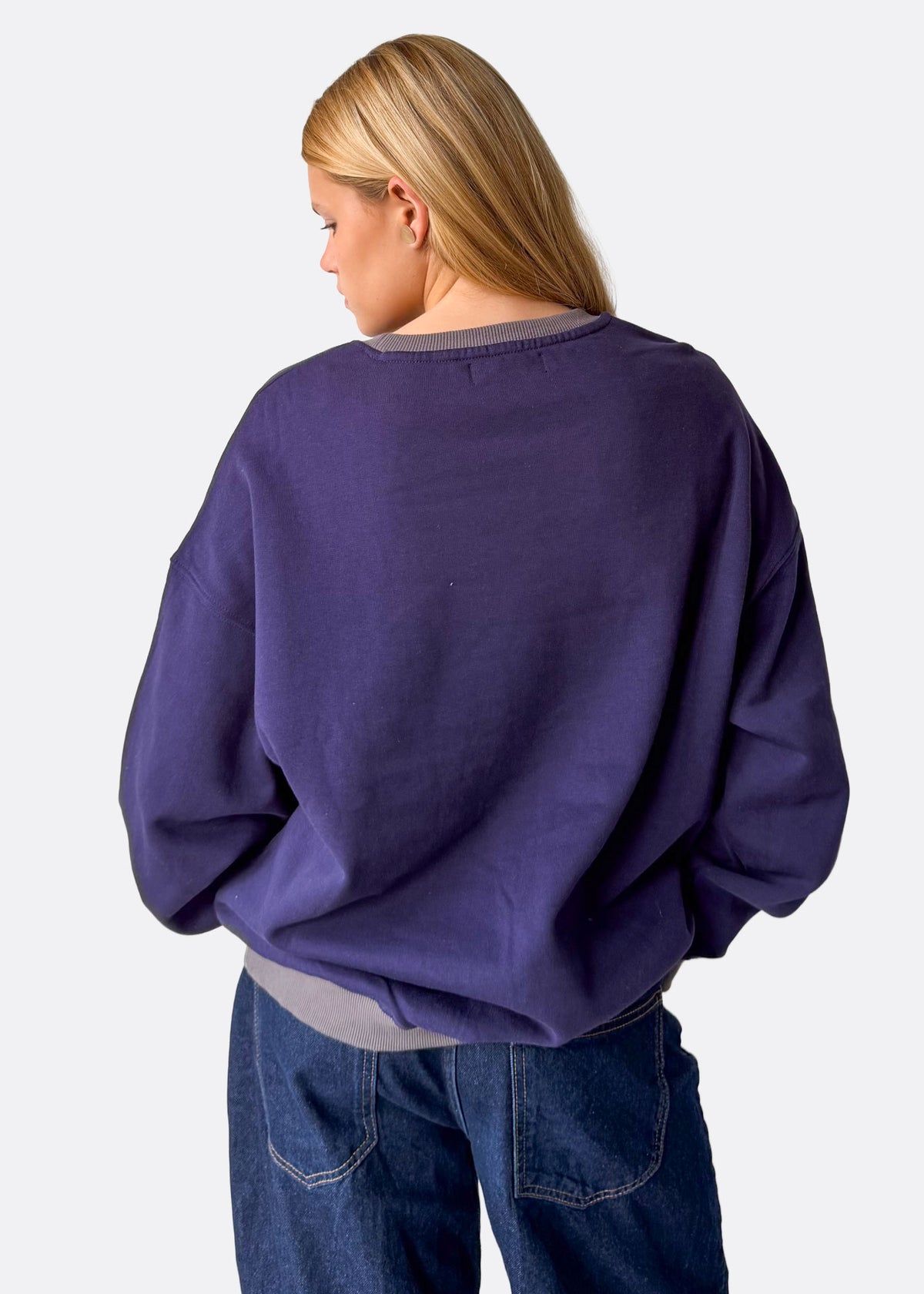 Hang In There Midnight Blue Oversized Crewneck Sweatshirt