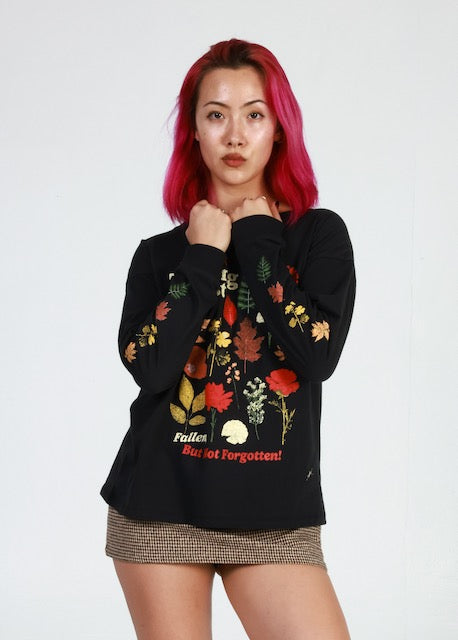 Harvest Trading Post Faded Black Long Sleeve Crewneck Tee