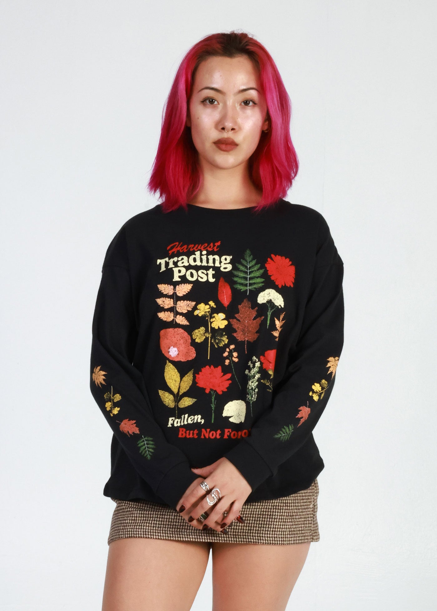 Harvest Trading Post Faded Black Long Sleeve Crewneck Tee