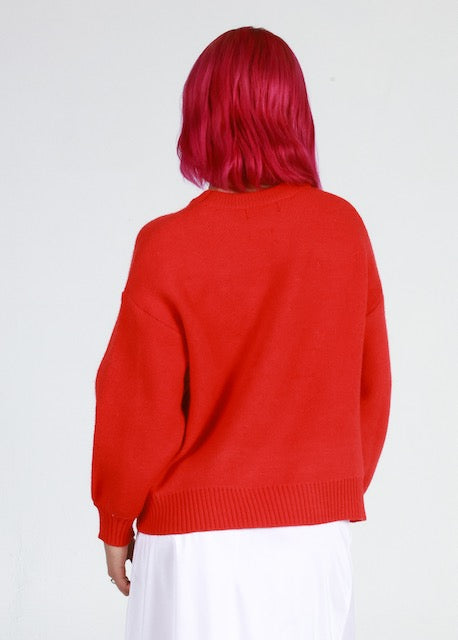 Holiday Spirits Red Oversized Sweater