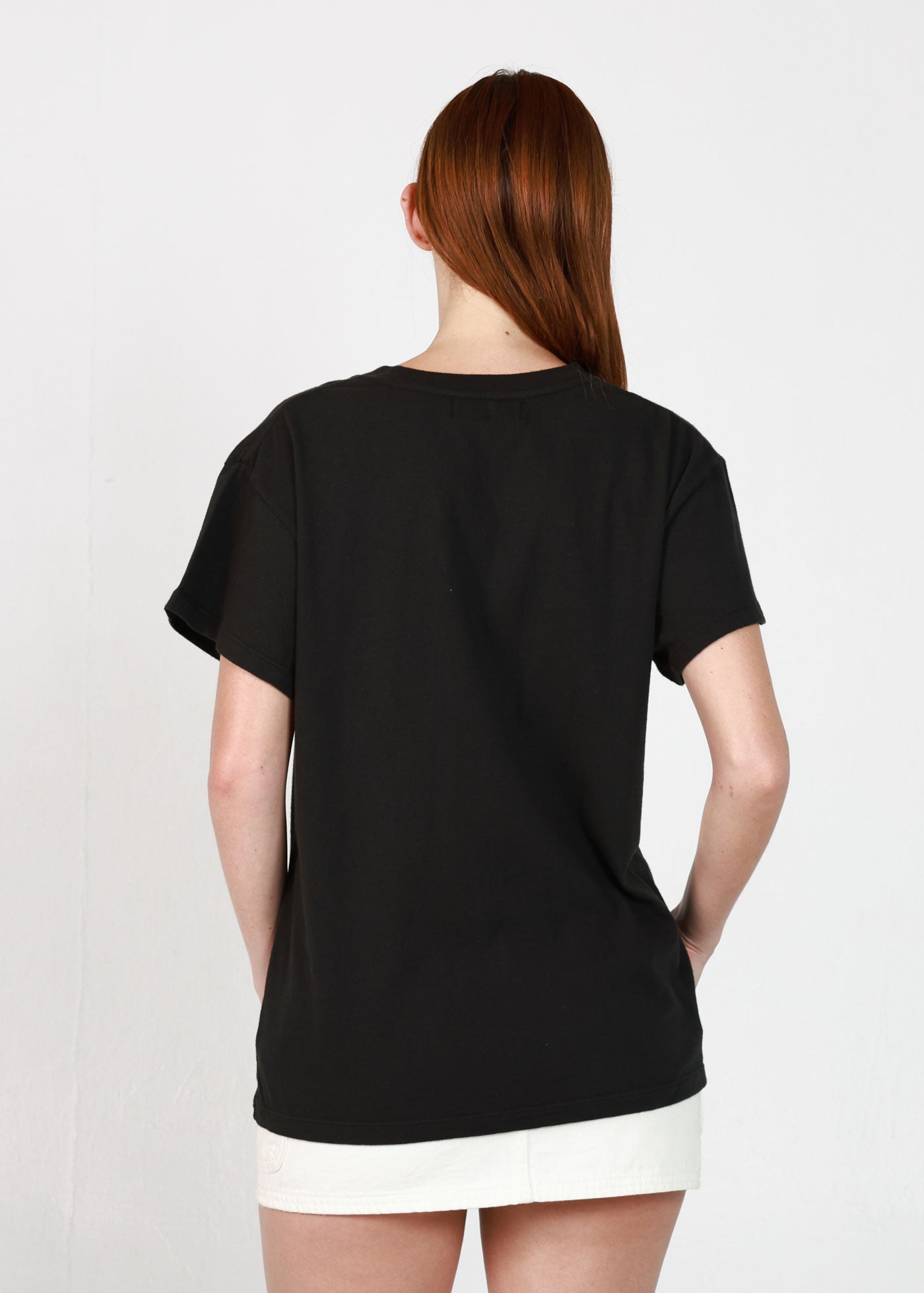 Horse Embroidery Faded Black Vintage Tee