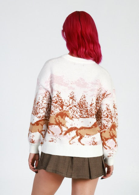 Wild Horses Light Pink Oversized Sweater