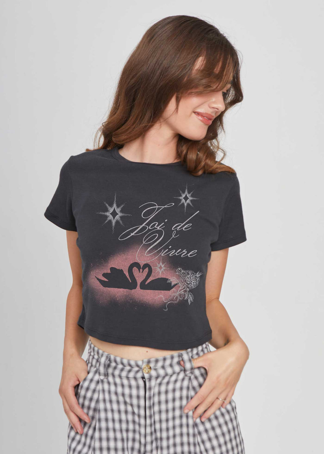 Joi de Vivre Black Baby Tee