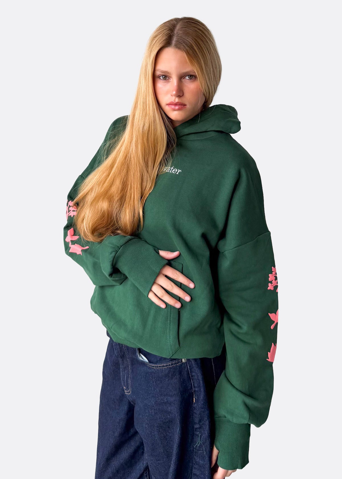 Just Add Water Organic Jade Green Oversized Hoodie