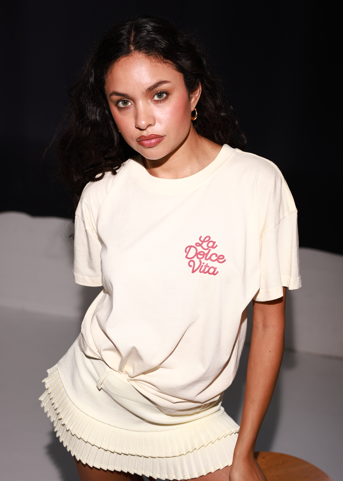 La Dolce Vita Off White Oversized Tee