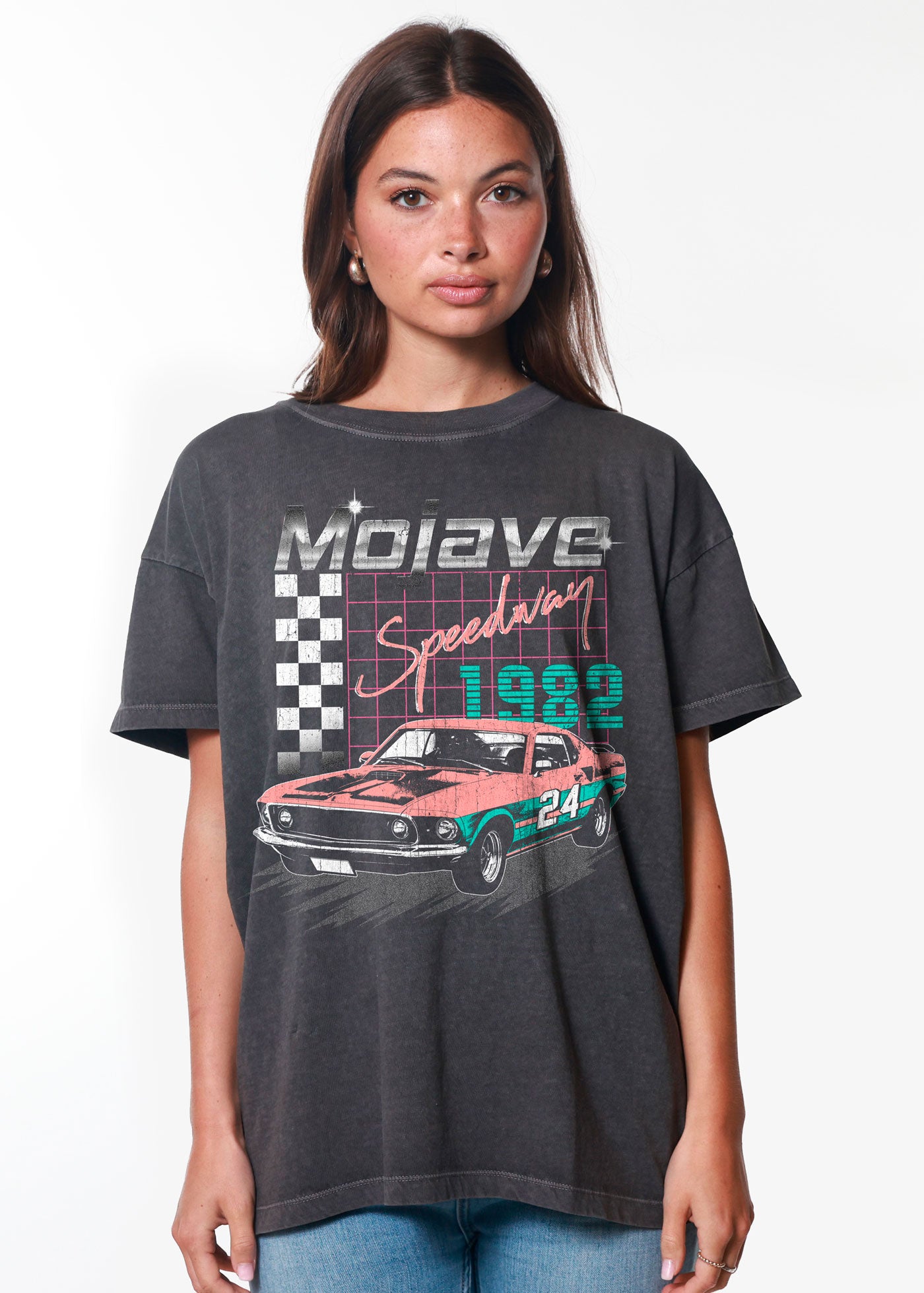 Mojave Speedway Vintage Black Oversized Tee