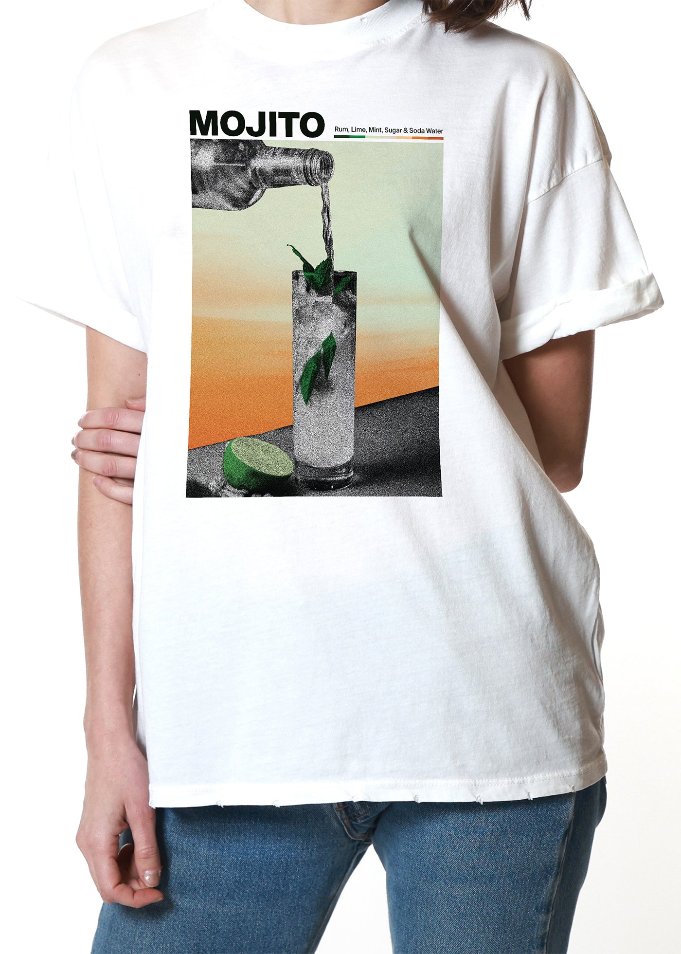 Mojito Vintage White Boyfriend Tee