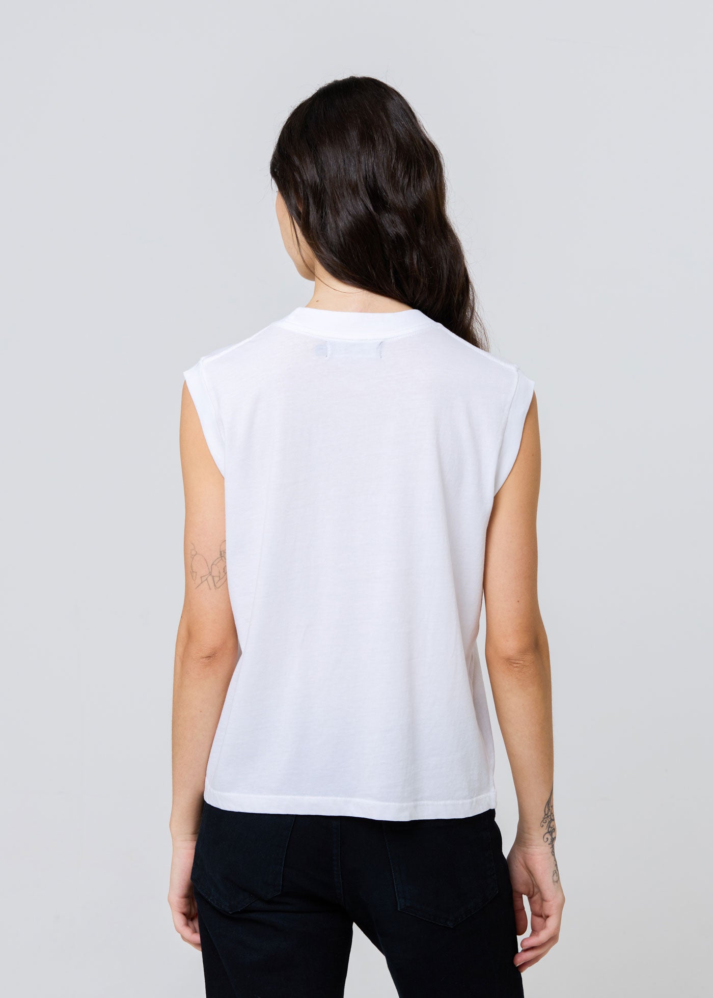 Mom Tattoo Vintage White Moto Tee