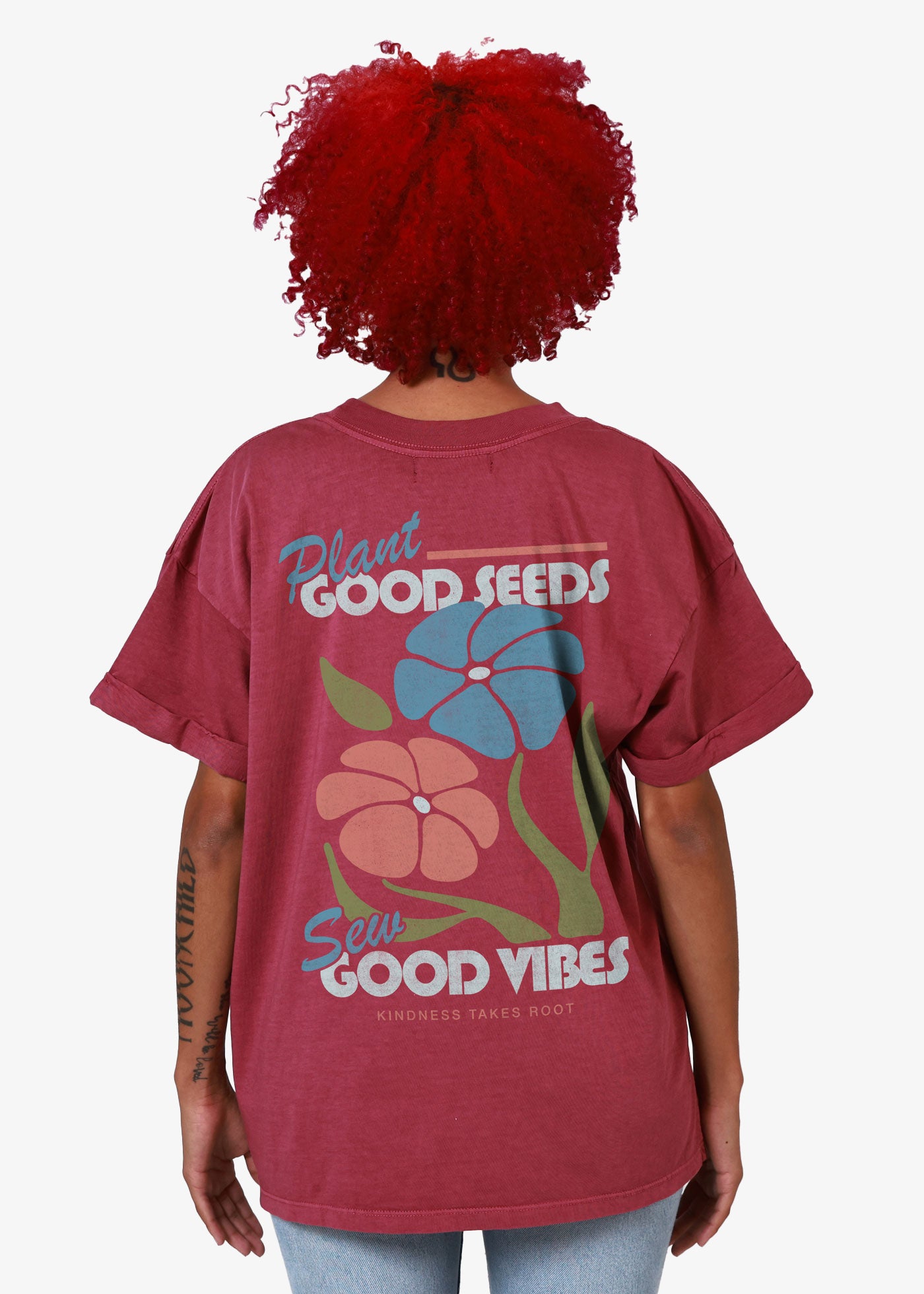 Plant Good Seeds Dusty Rose Boyfriend Tee