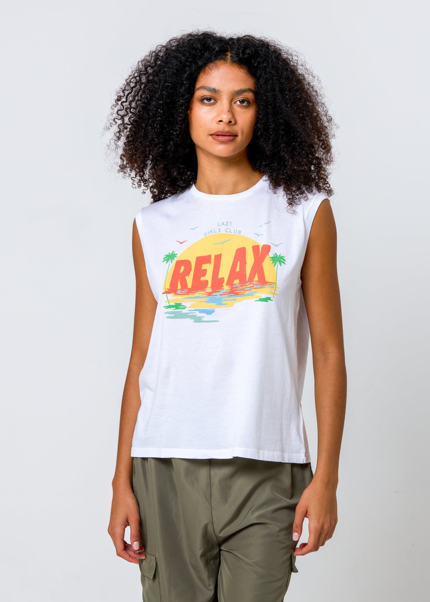 Relax Vintage White Moto Tee