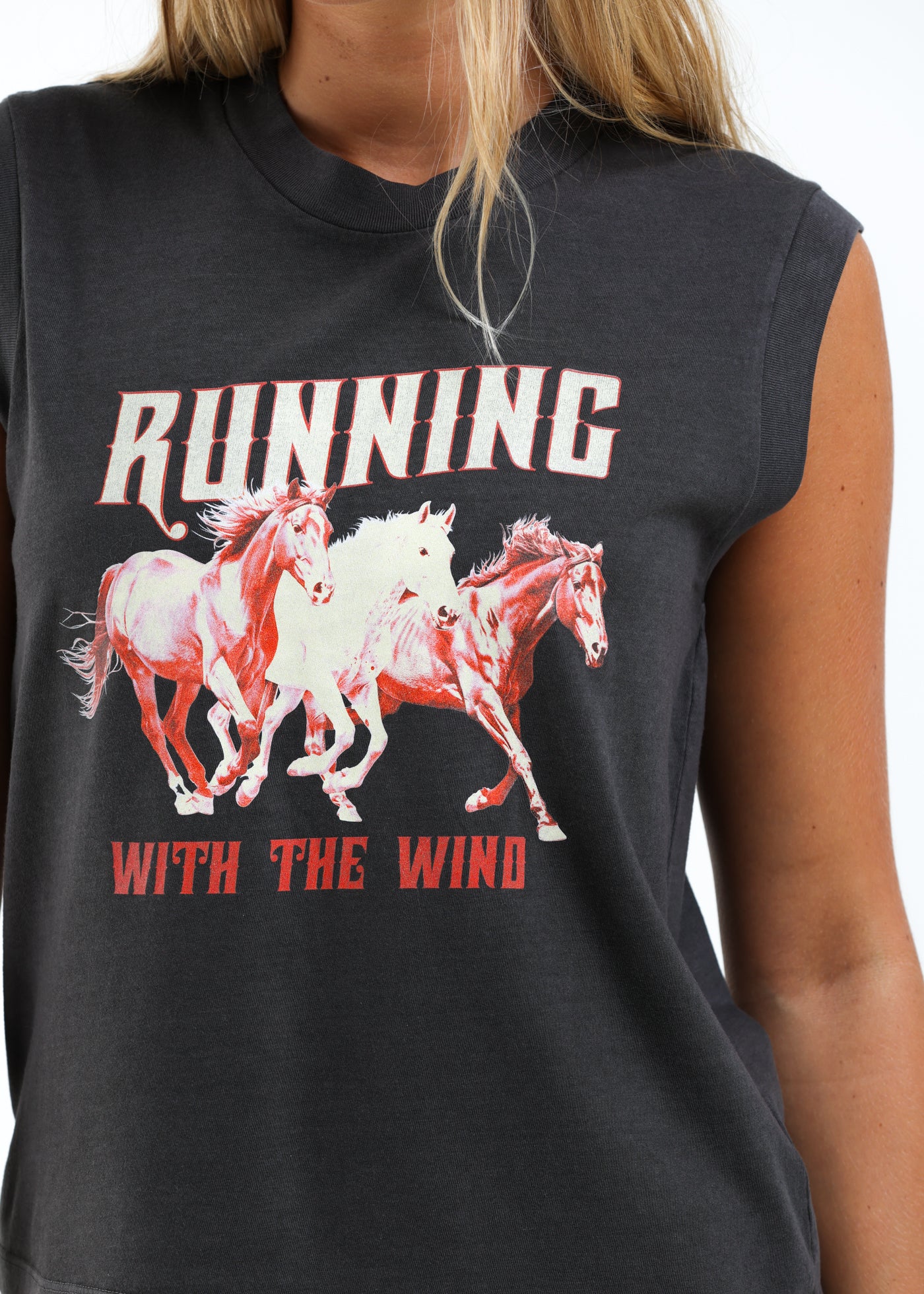 Running With The Wind Vintage Black Moto Tee