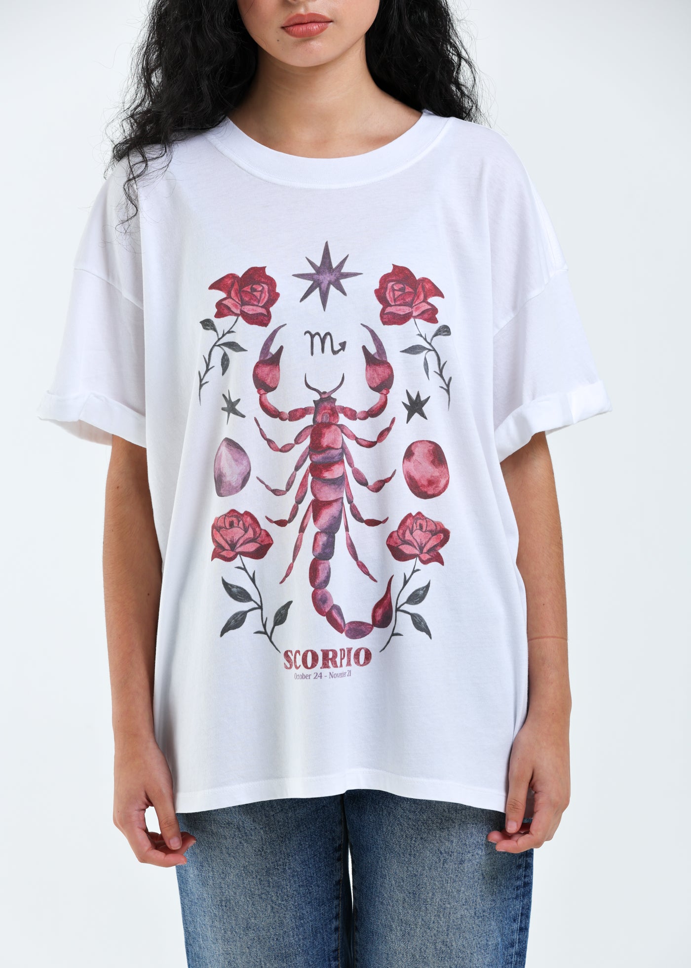 Scorpio Cosmic Zodiac Vintage White Boyfriend Tee