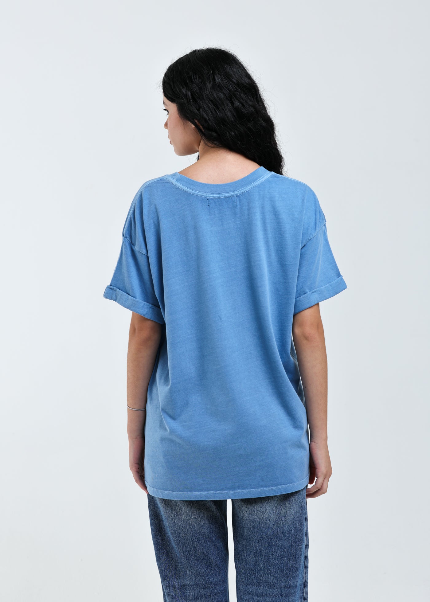 Sip O'Clock Denim Blue Boyfriend Tee