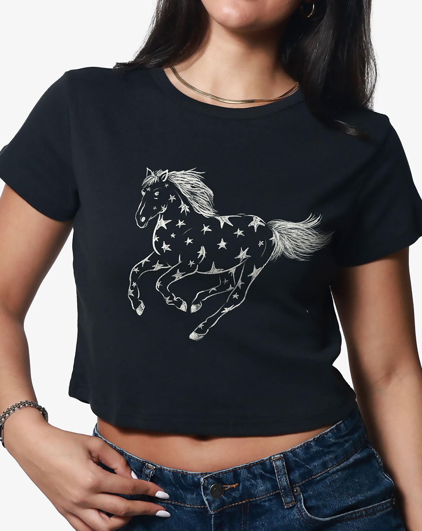 Star Horse Faded Black Classic Tee