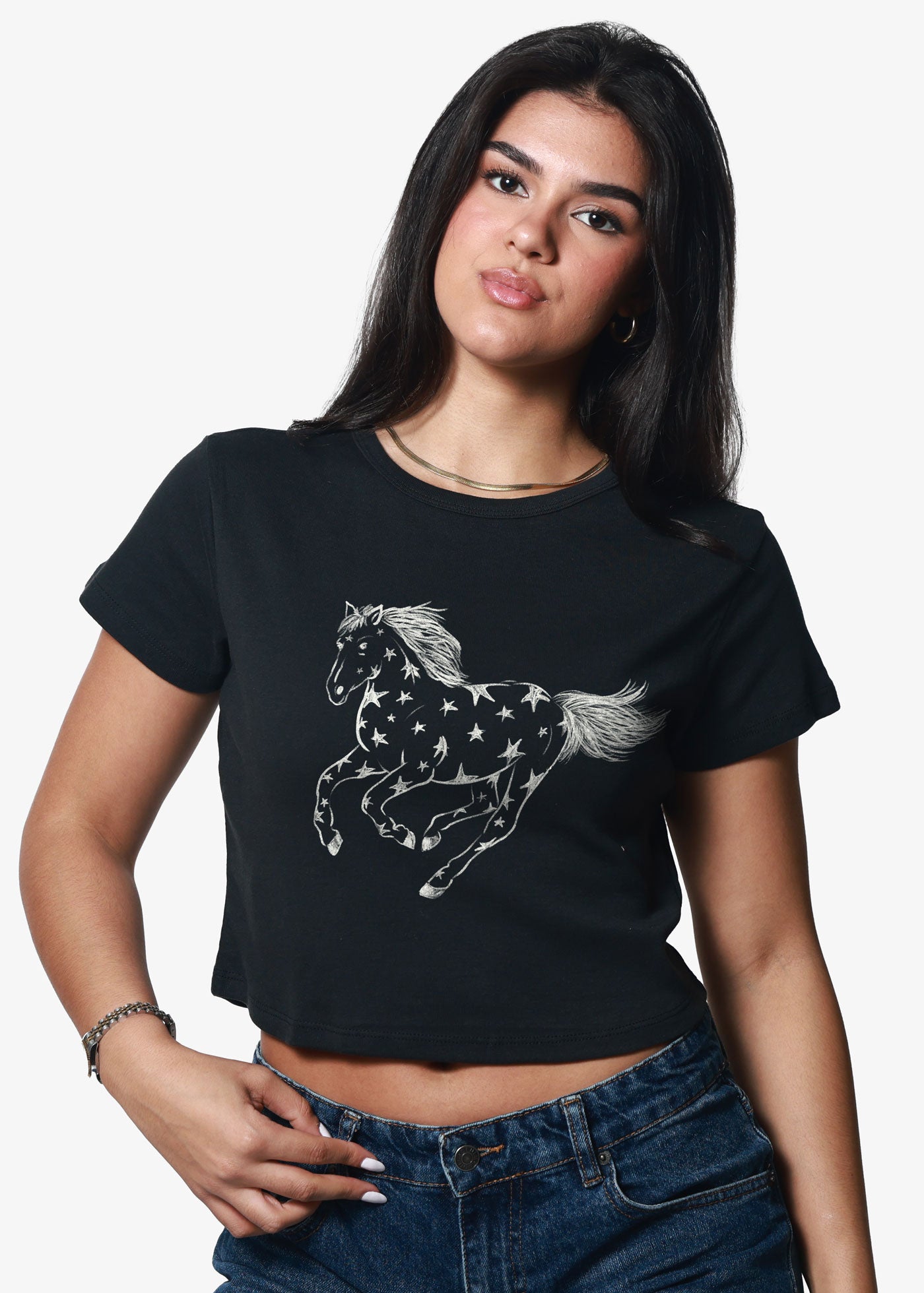 Star Horse Faded Black Classic Tee