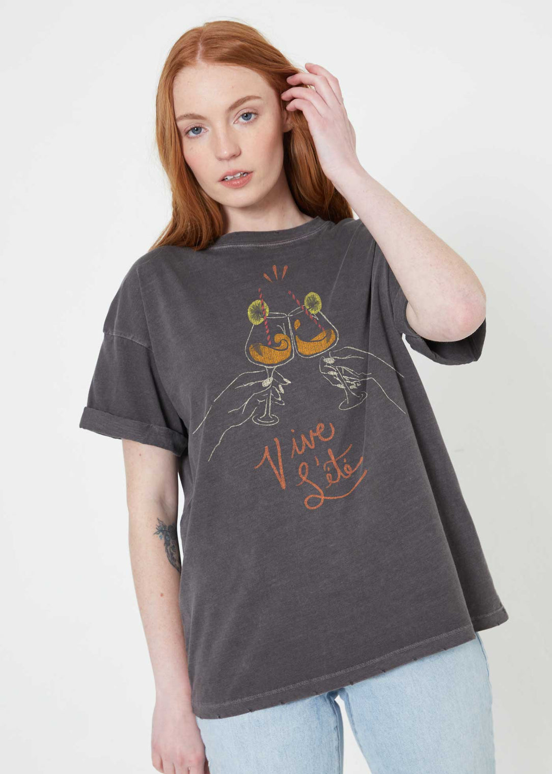 Vive L'ete Black Boyfriend Tee
