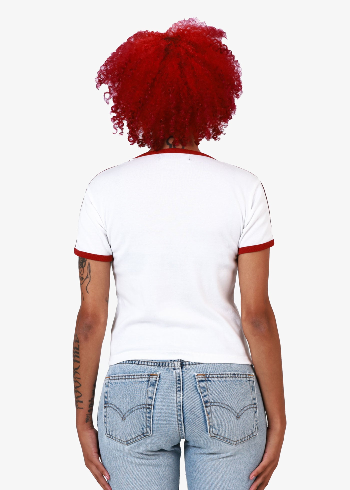 White & Red Baby Ringer Tee
