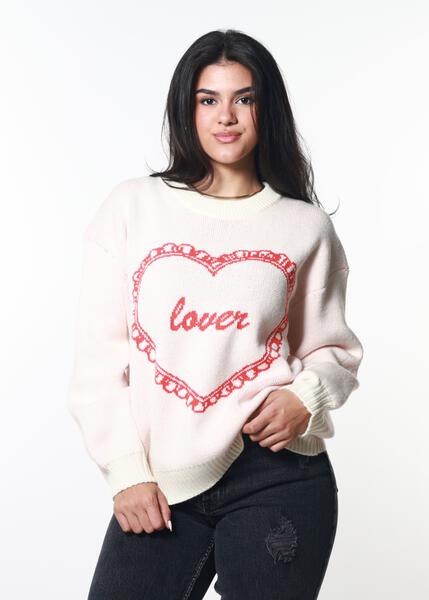 Lover White Oversized Sweater