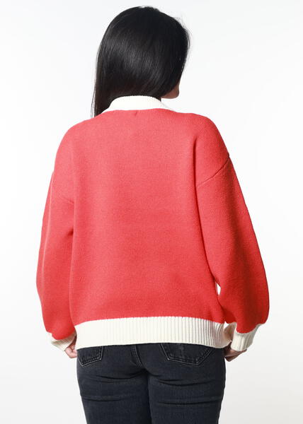 Ciao Bella Red Oversized Sweater