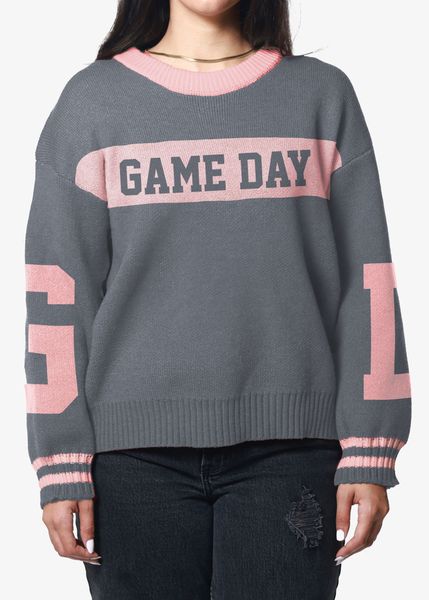 Game Day Charcoal Oversized Sweater