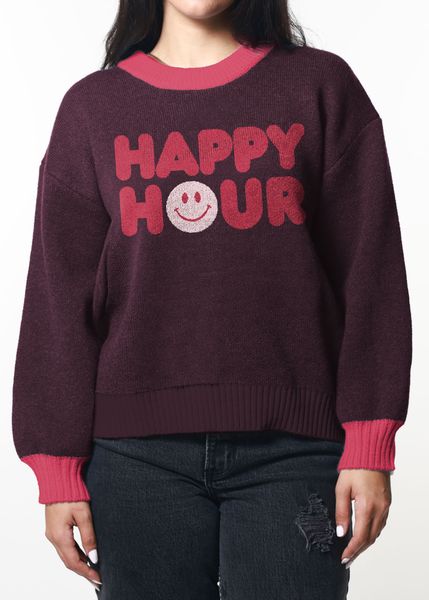Happy Hour Plum Oversized Sweater