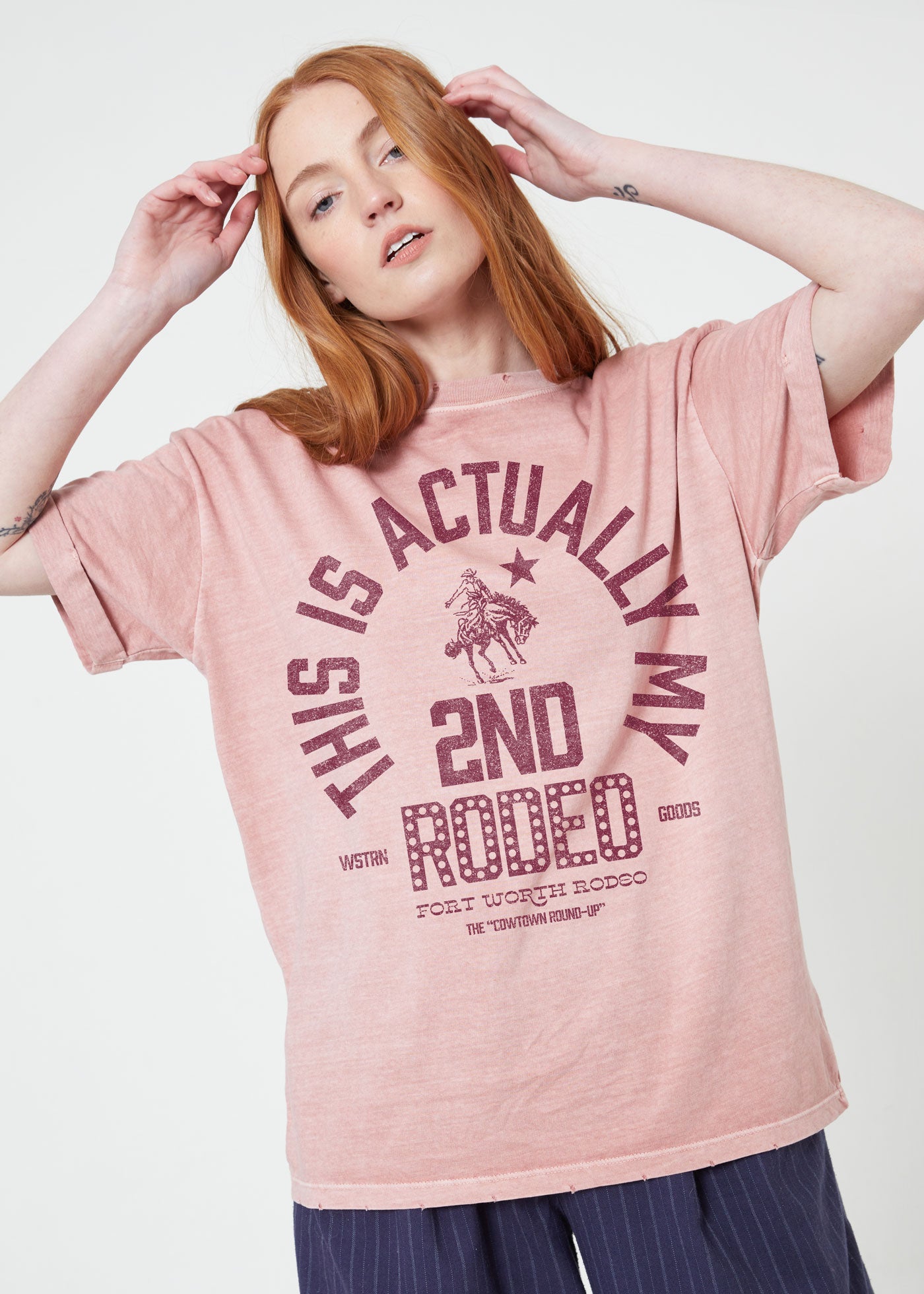 Second Rodeo Dusty Pink Boyfriend Tee