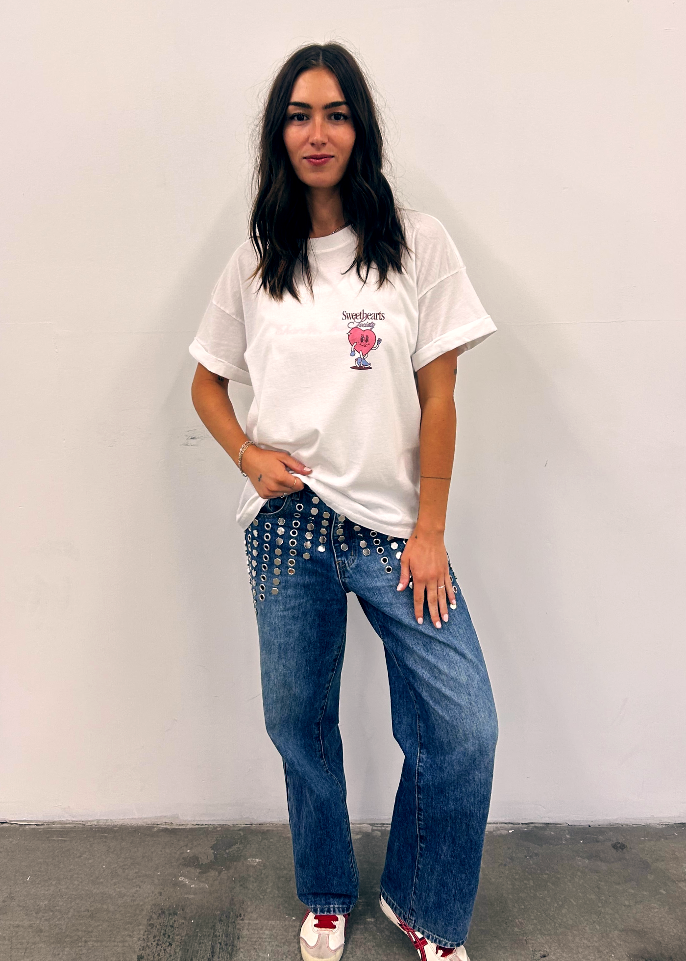 Sweetheart Society Vintage White Boyfriend Tee