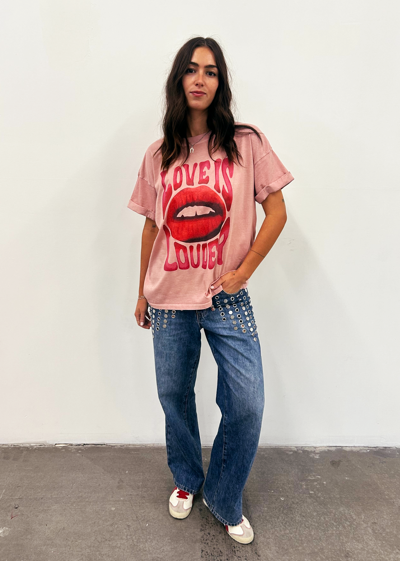 Love Is Louder Dusty Pink Boyfriend Tee