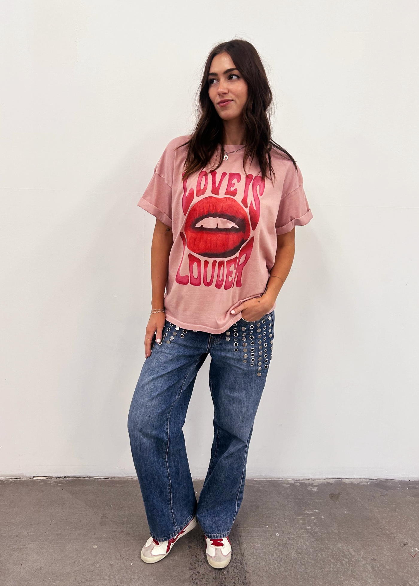 Love Is Louder Dusty Pink Boyfriend Tee