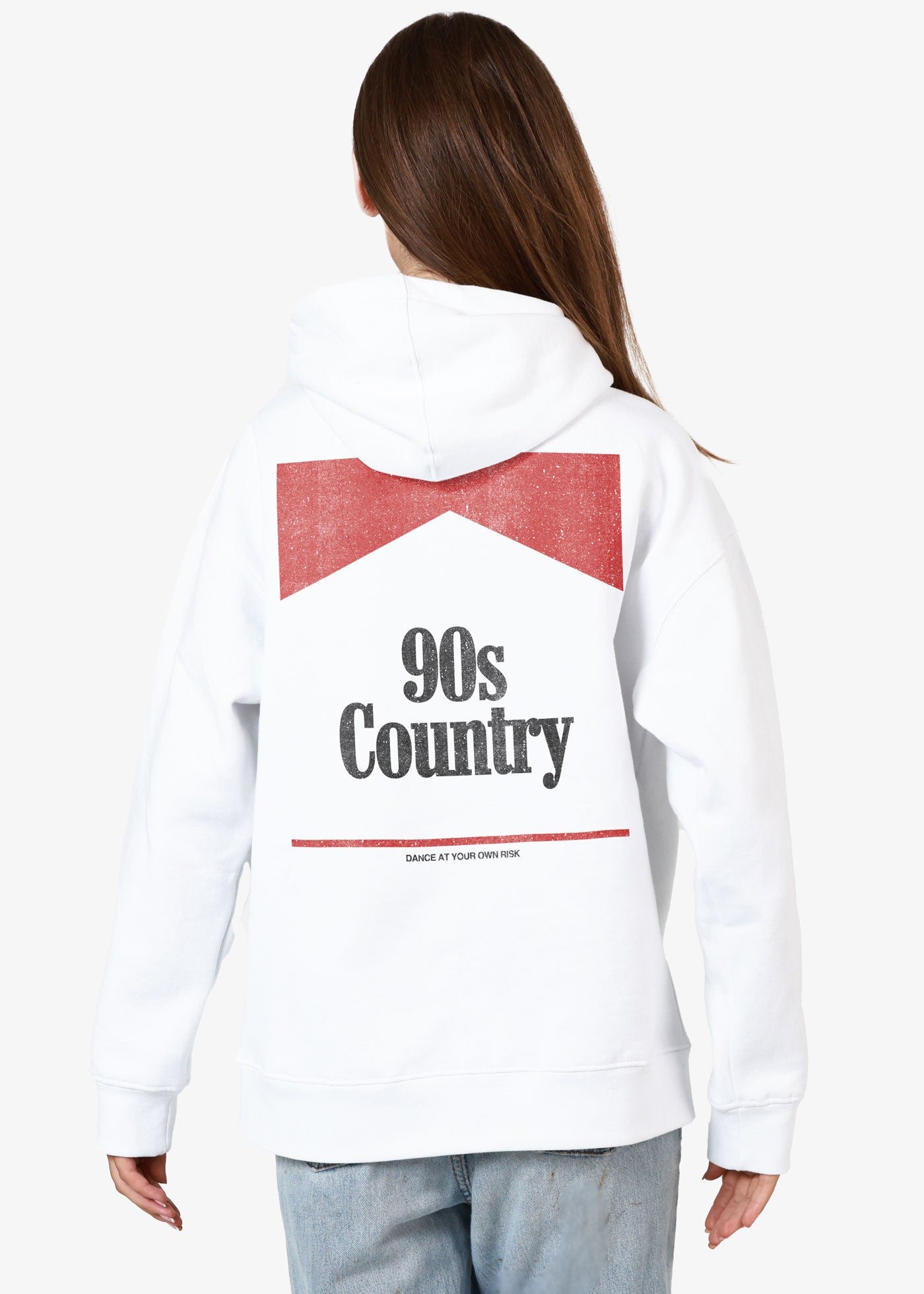 90's Country Oversized White Hoodie