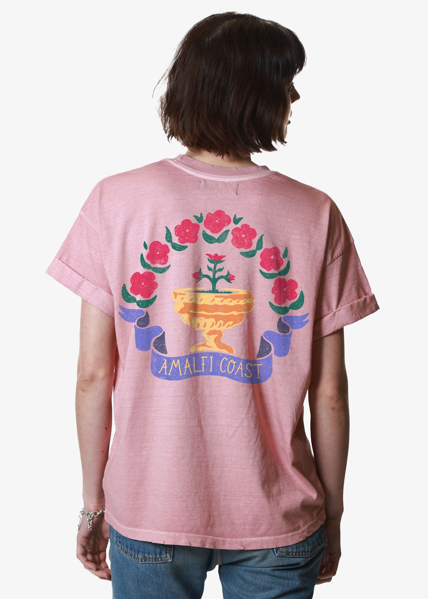 Amalfi Coast Dusty Pink Boyfriend Tee