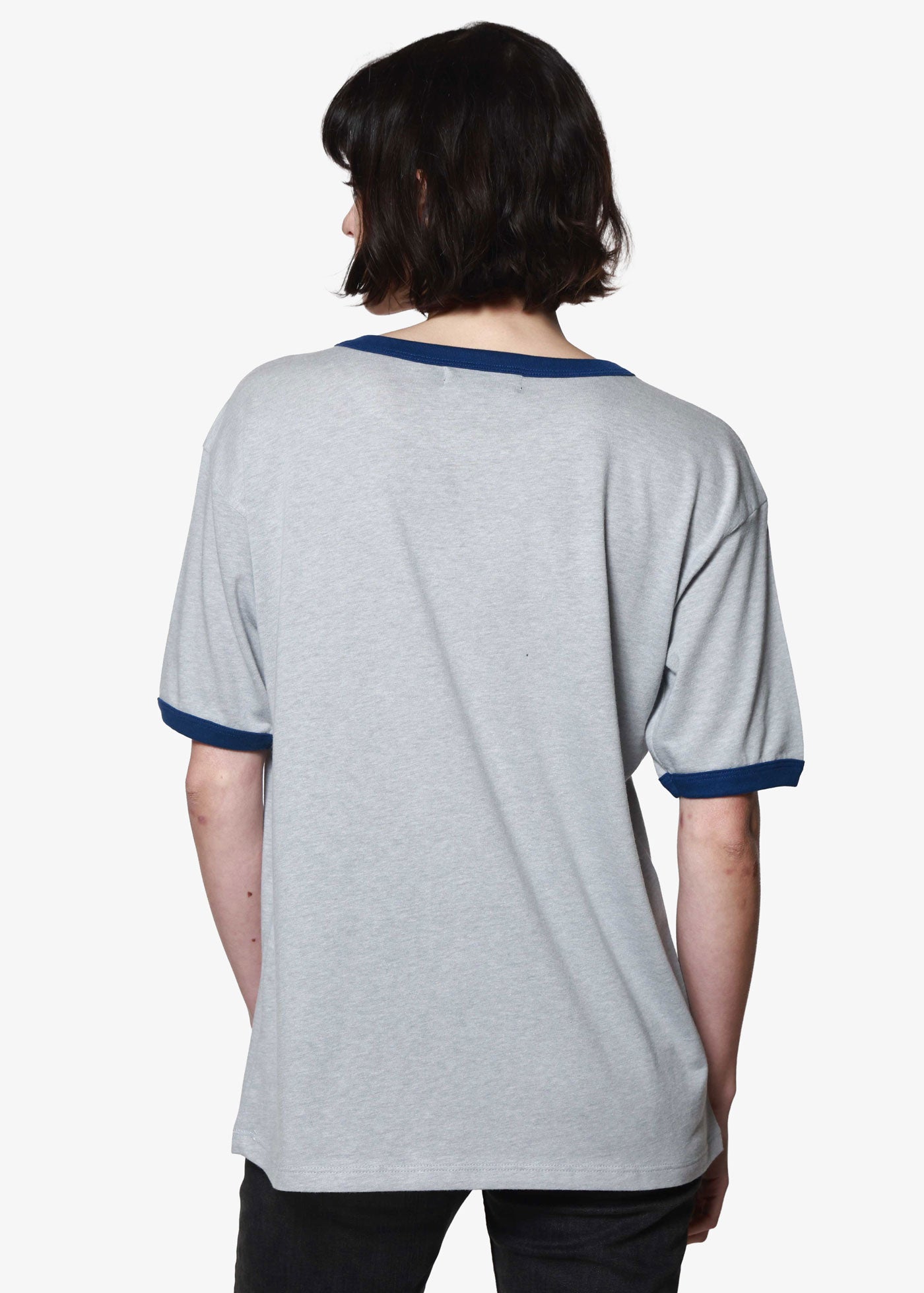 American Vintage Heather Grey & Cobalt Slouchy Ringer Tee