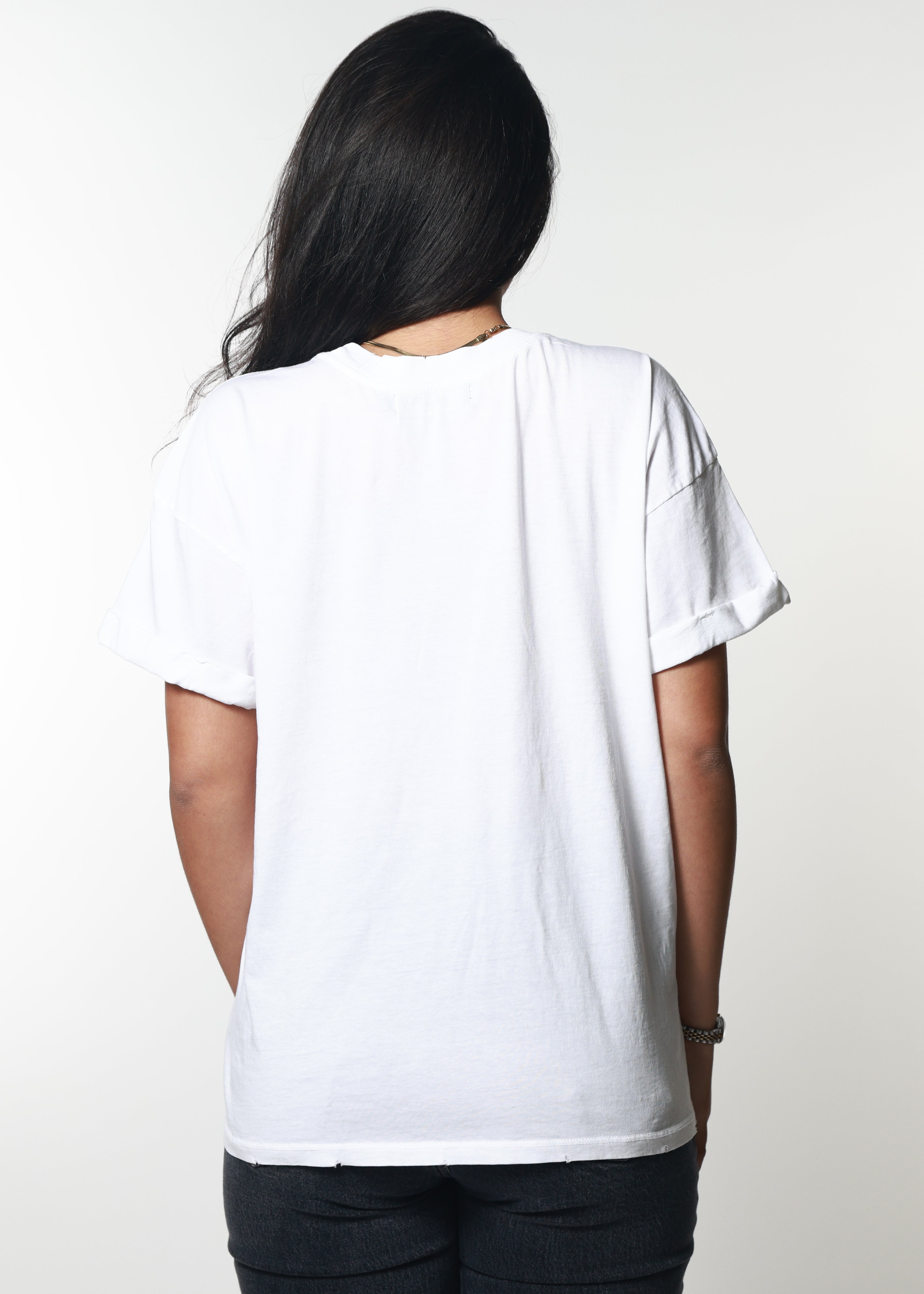 Cowboy Hat & Rose White Boyfriend Tee