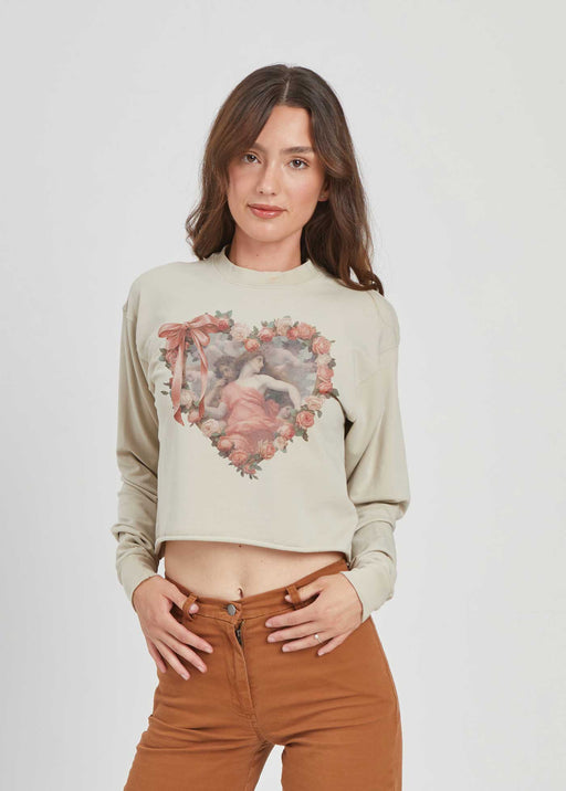 Antiquity Taupe Cropped Sweatshirt