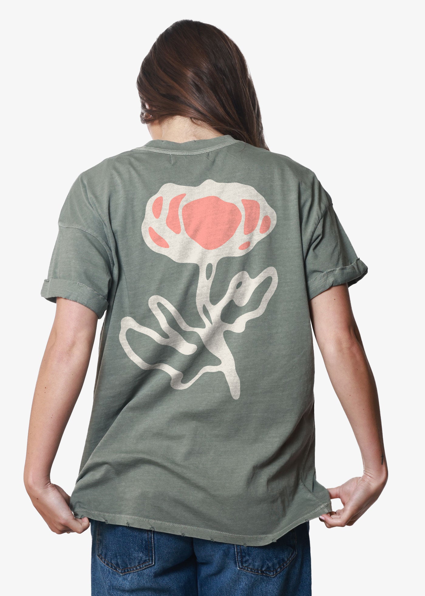 Be Kind Army Green Boyfriend Tee