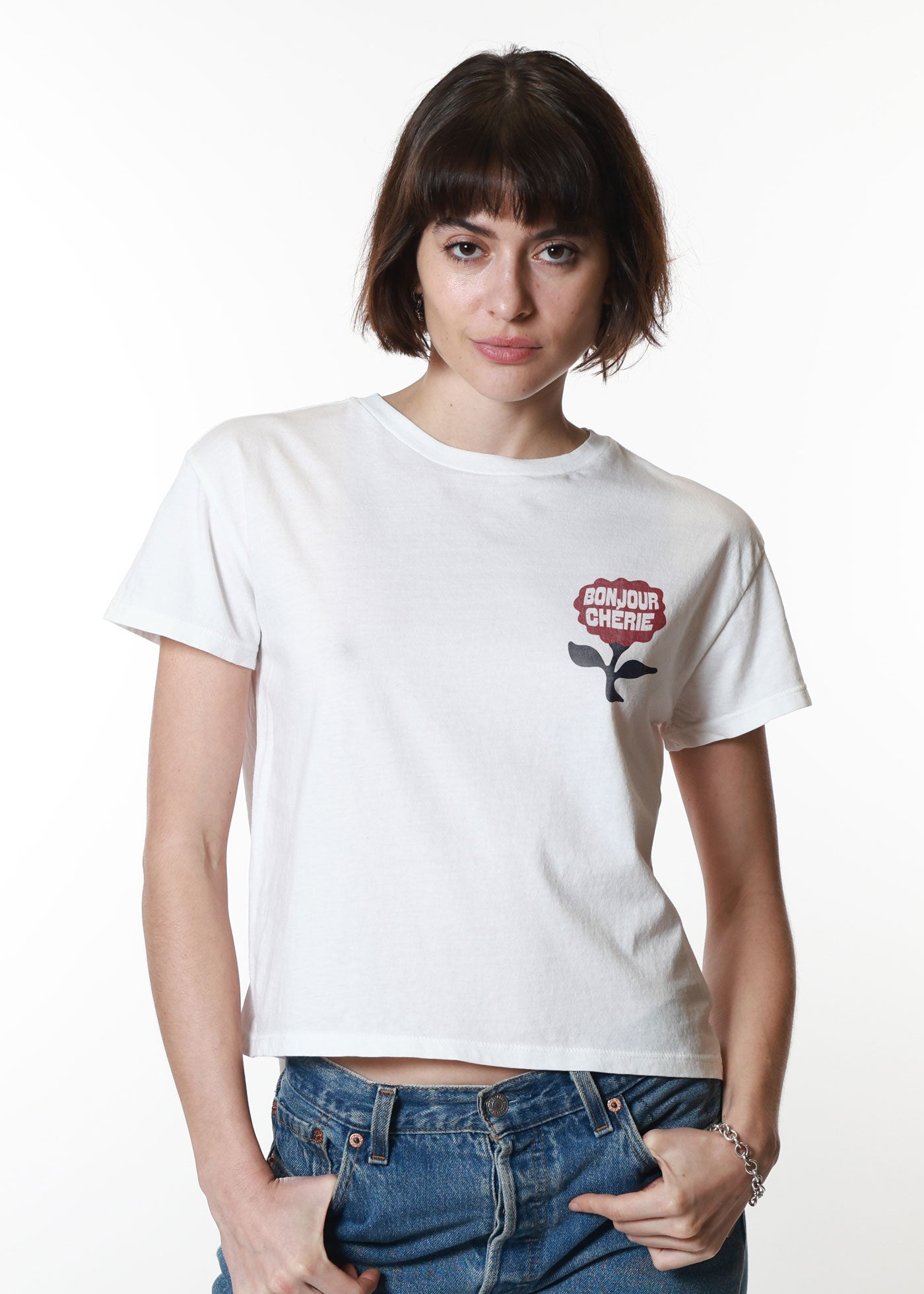 Bonjour Cherie Vintage White Classic Tee