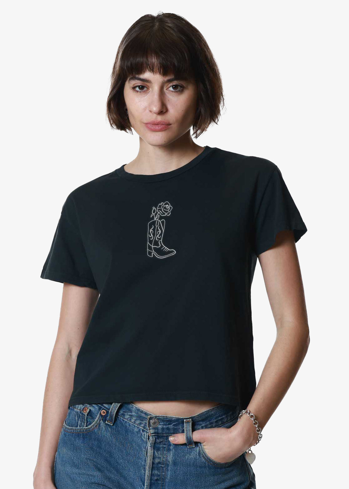 Boot & Rose Faded Black Classic Tee