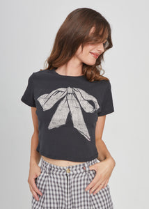 Bow Black Baby Tee