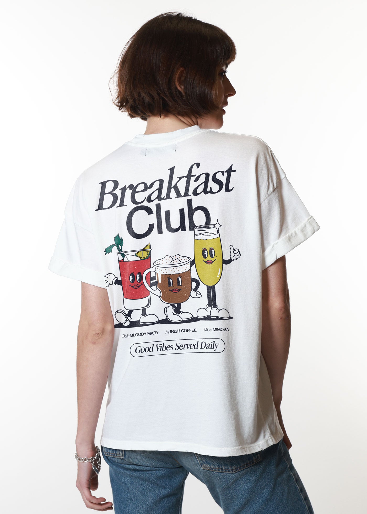 Breakfast Club Vintage White Boyfriend Tee