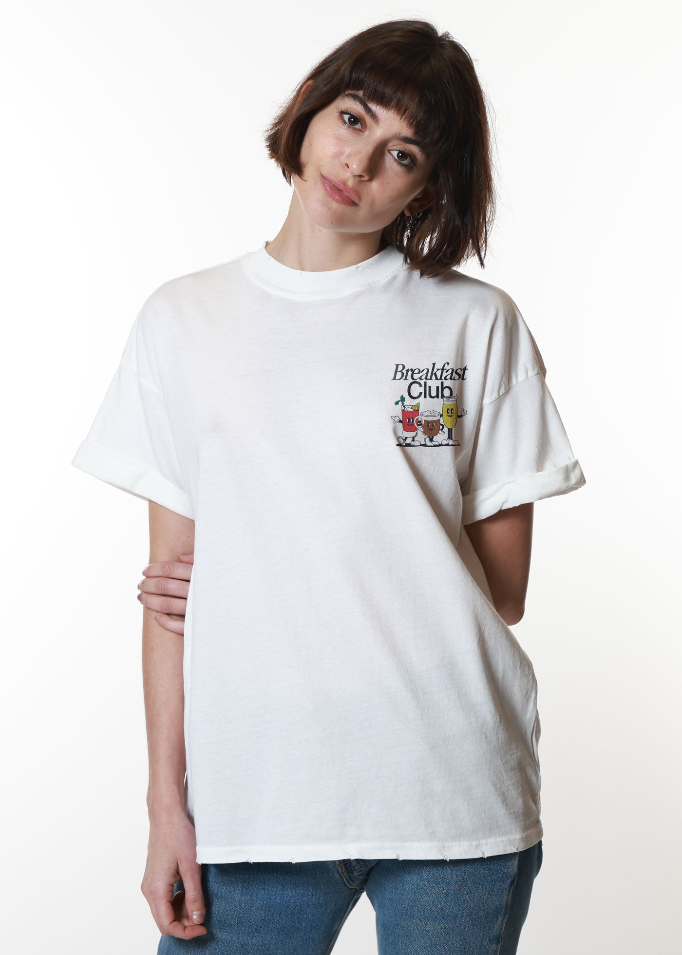 Breakfast Club Vintage White Boyfriend SS