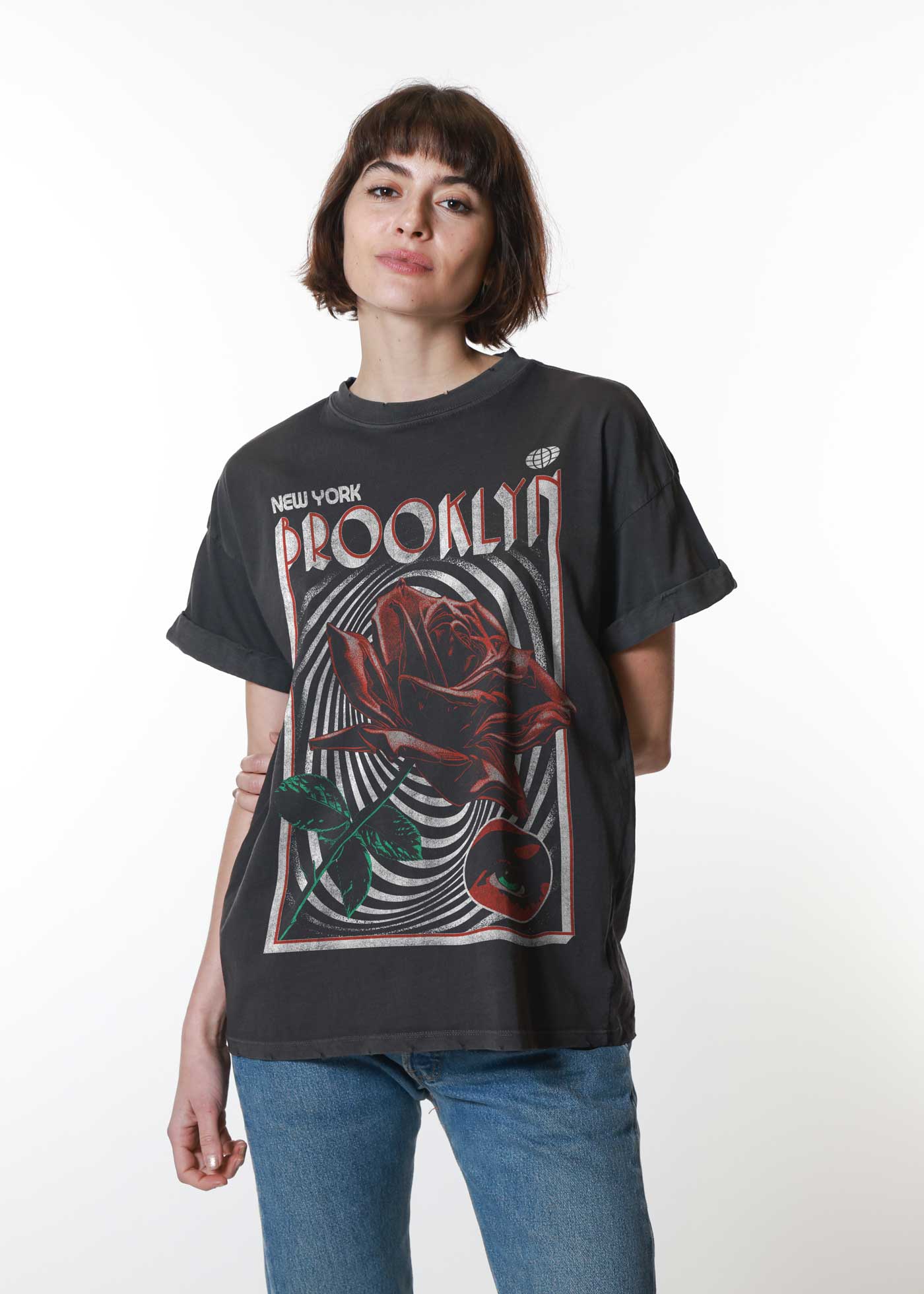 Brooklyn Rose Black Boyfriend Tee